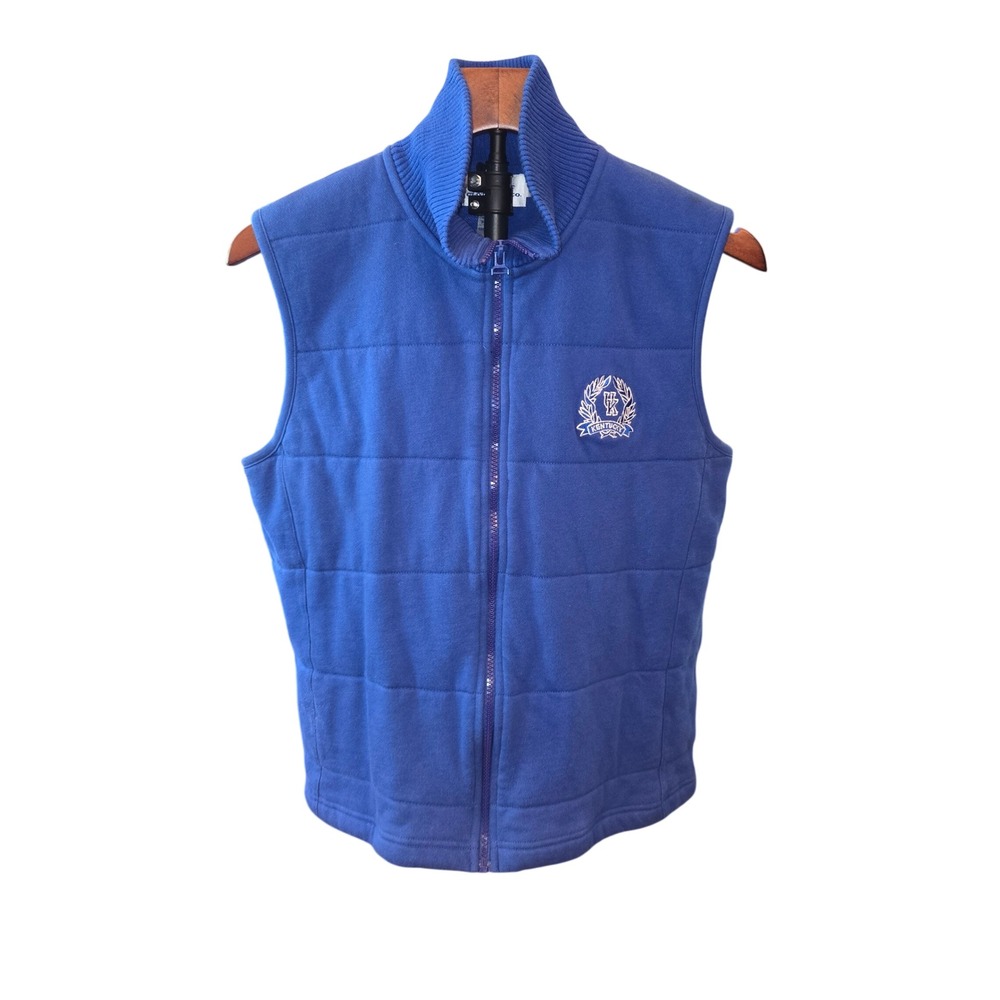 Wildcat Clothing Vest Mens‎ L Blue Kentucky Wildcats Quilted Zip Up Ribbed Neck